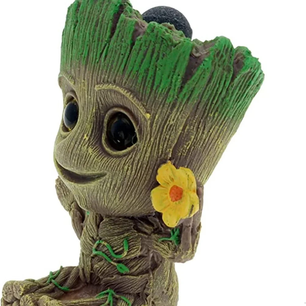 Ulifery Baby Tree Groot Fish Tank Decoration Air Stone Bubble Blower Set New